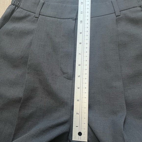 🇰🇷 Grey linen style wide leg trousers crop - Picture 10 of 13